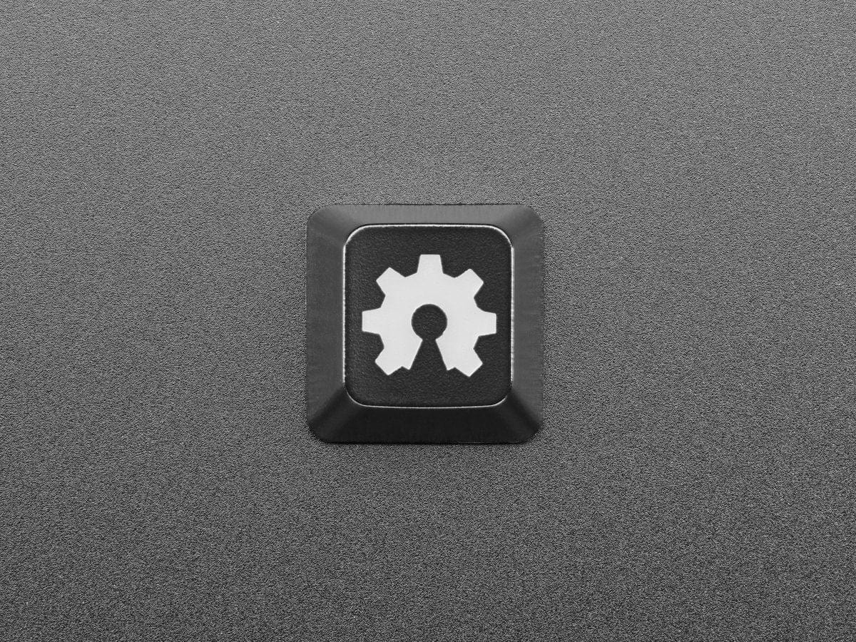 Etched Glow-Through Keycap with Open Source Hardware Gear Logo (MX Compatible Switches) - Image 2