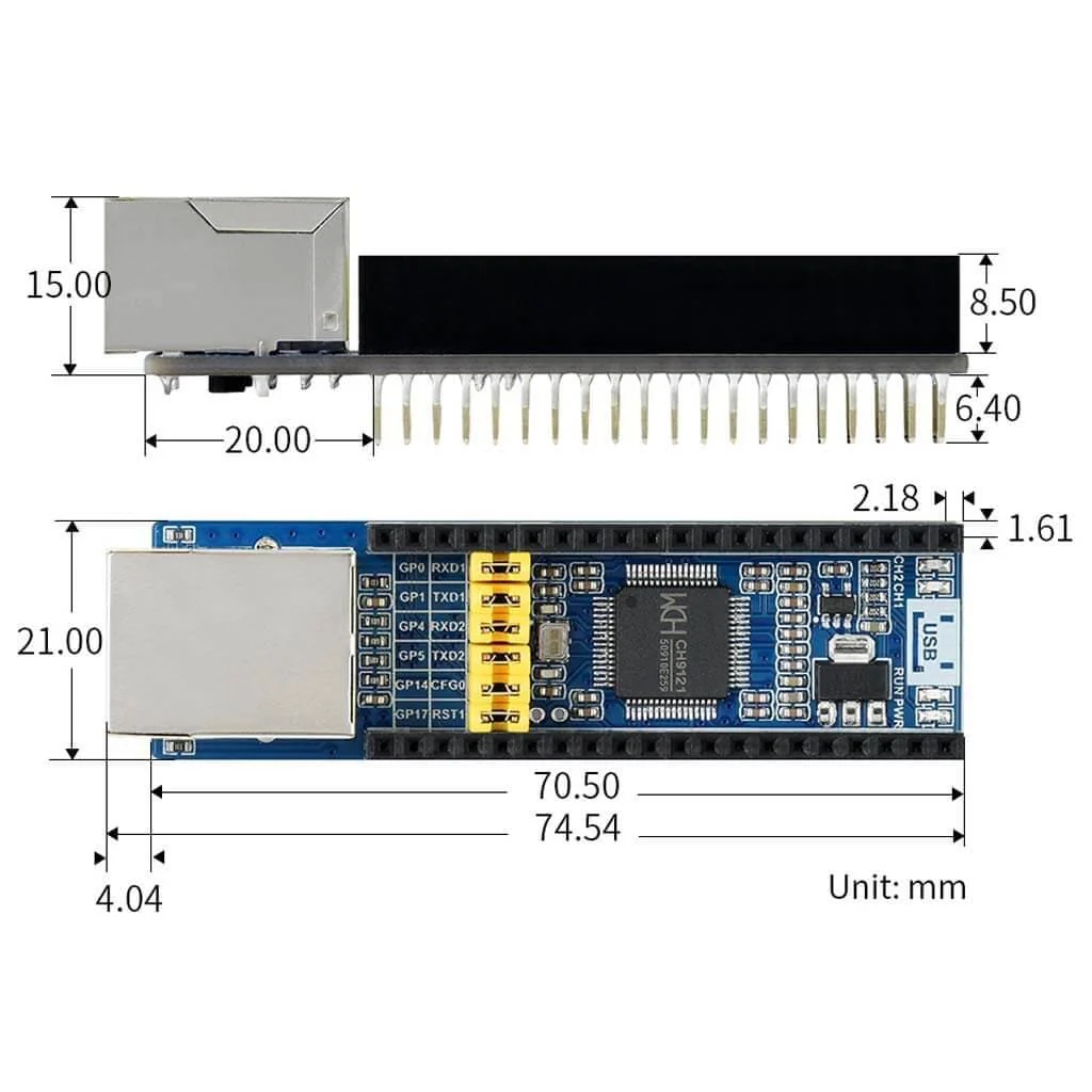 Ethernet to UART Converter for Raspberry Pi Pico (10/100M) - Image 5