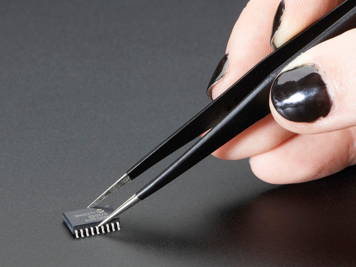 Fine tip straight tweezers - ESD safe (135mm) - Image 2