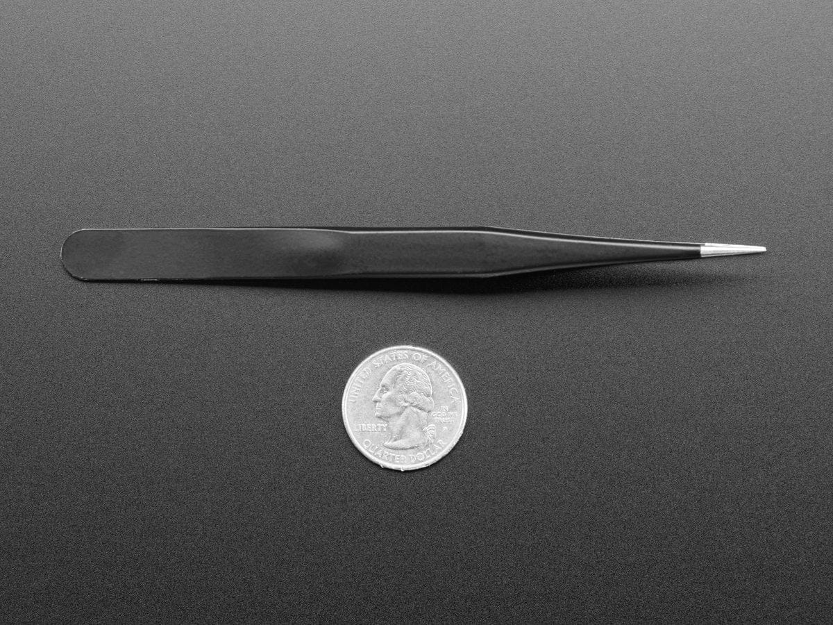 Fine tip straight tweezers - ESD safe (135mm) - Image 3
