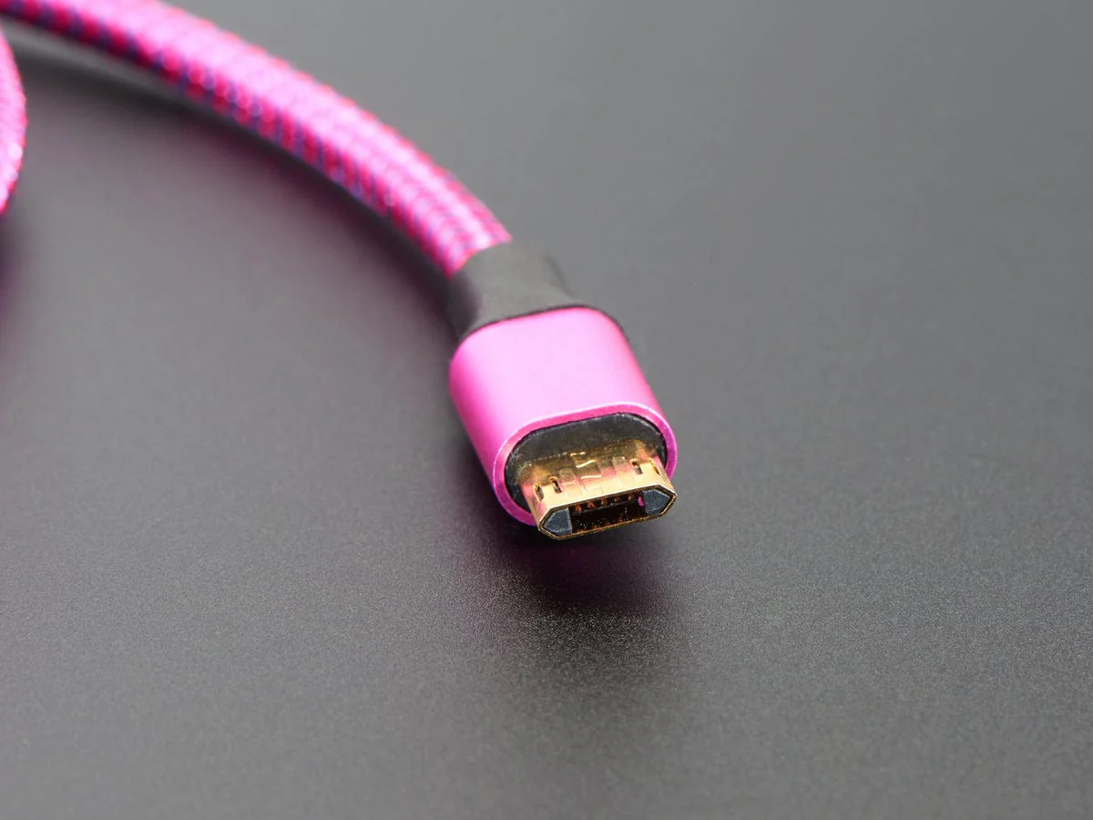 Fully Reversible Pink/Purple USB A to micro B Cable - 1m long [Discontinued] - Image 3