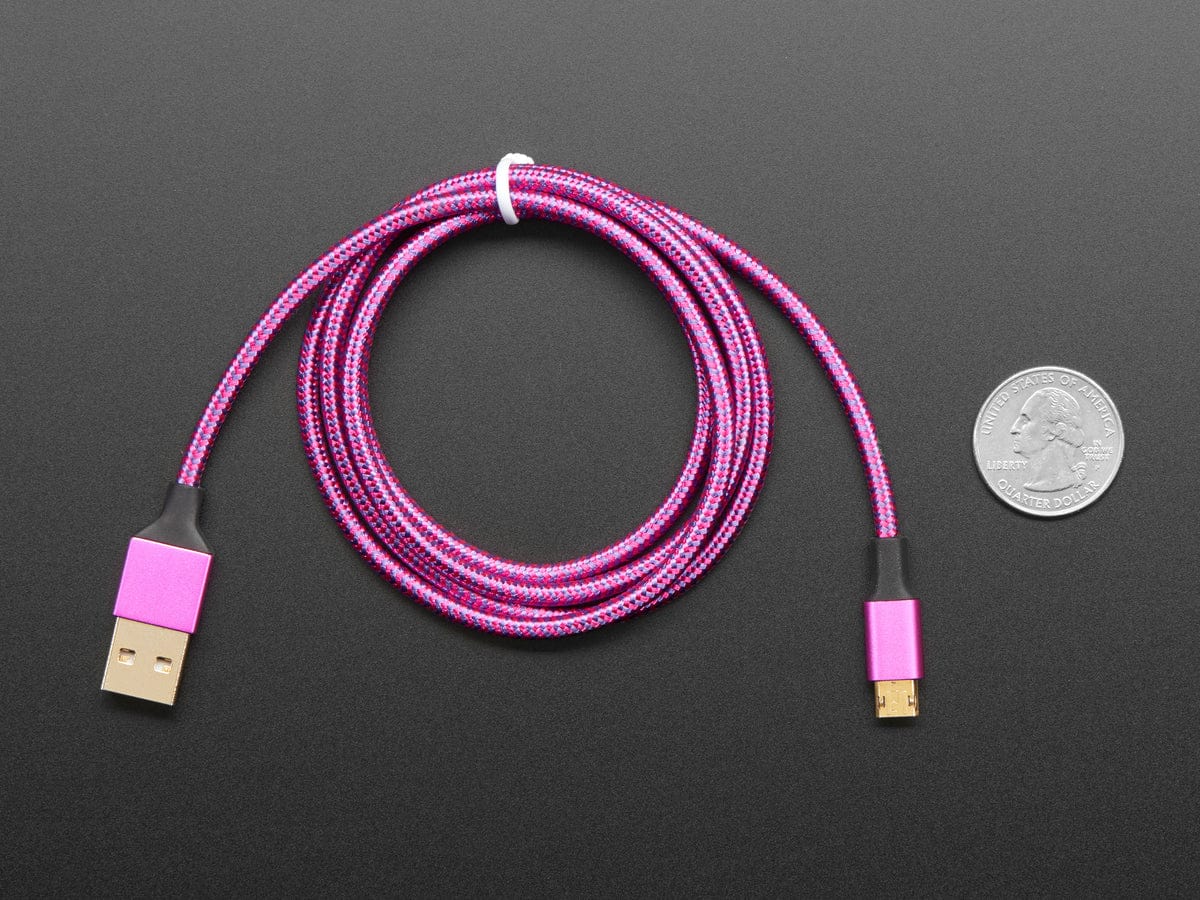 Fully Reversible Pink/Purple USB A to micro B Cable - 1m long [Discontinued] - Image 4