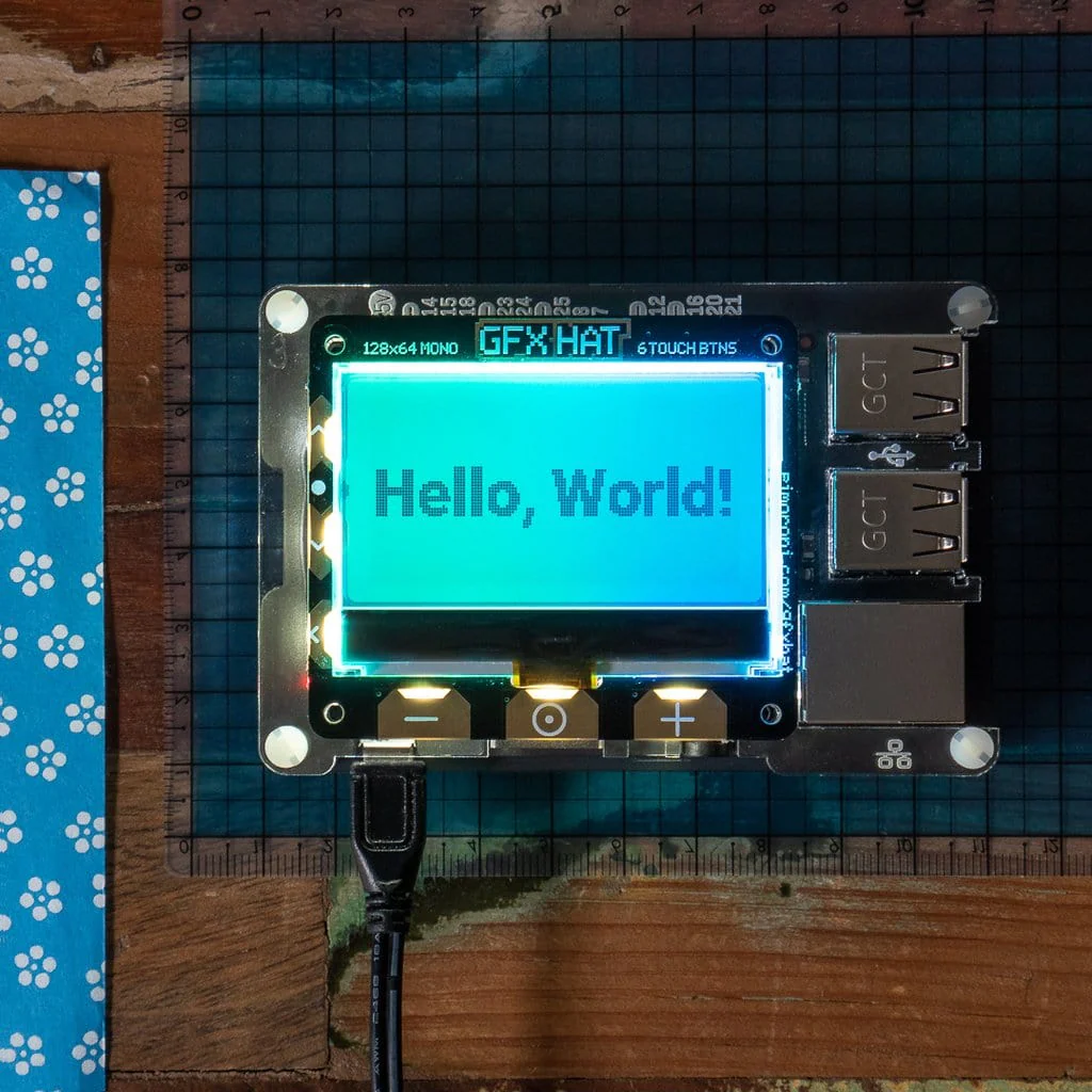 GFX HAT - 128x64 LCD Display with RGB Backlight and Touch Buttons [Discontinued] - Image 2