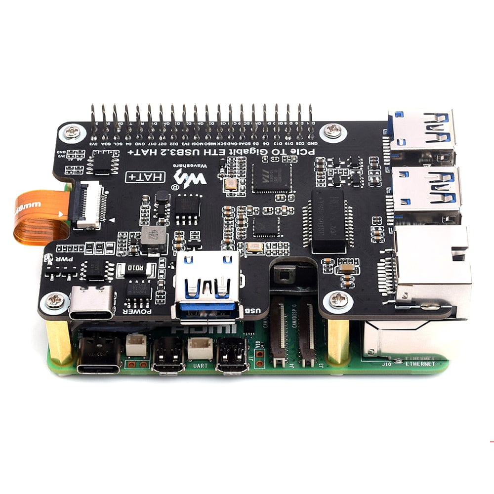 Gigabit Ethernet + 3x USB 3.2 PCIe HAT+ for Raspberry Pi 5 - Image 3