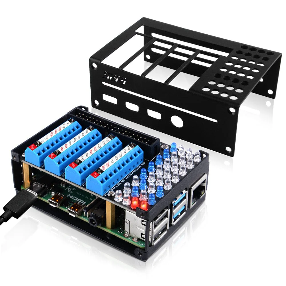 GPIO Terminal Board with LED Indicators + Aluminium Case for Pi 4 [Discontinued] - Image 3