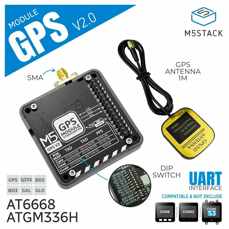 GPS Module v2.0 with External Antenna (AT6668) [Discontinued] - Image 2
