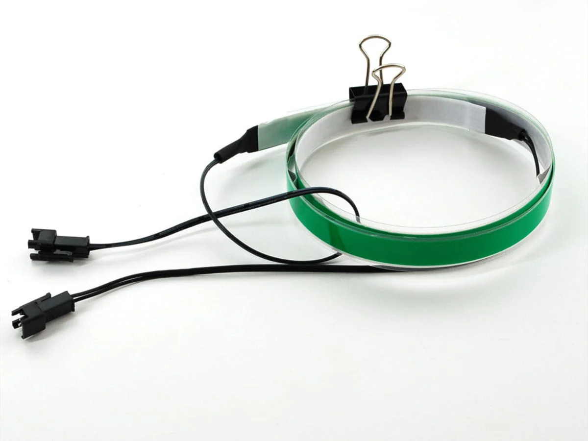 Green Electroluminescent (EL) Tape Strip - 100cm w/2 connectors [Discontinued] - Image 2