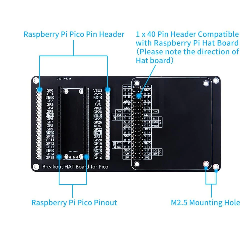 HAT Breakout Board for Raspberry Pi Pico - Image 6