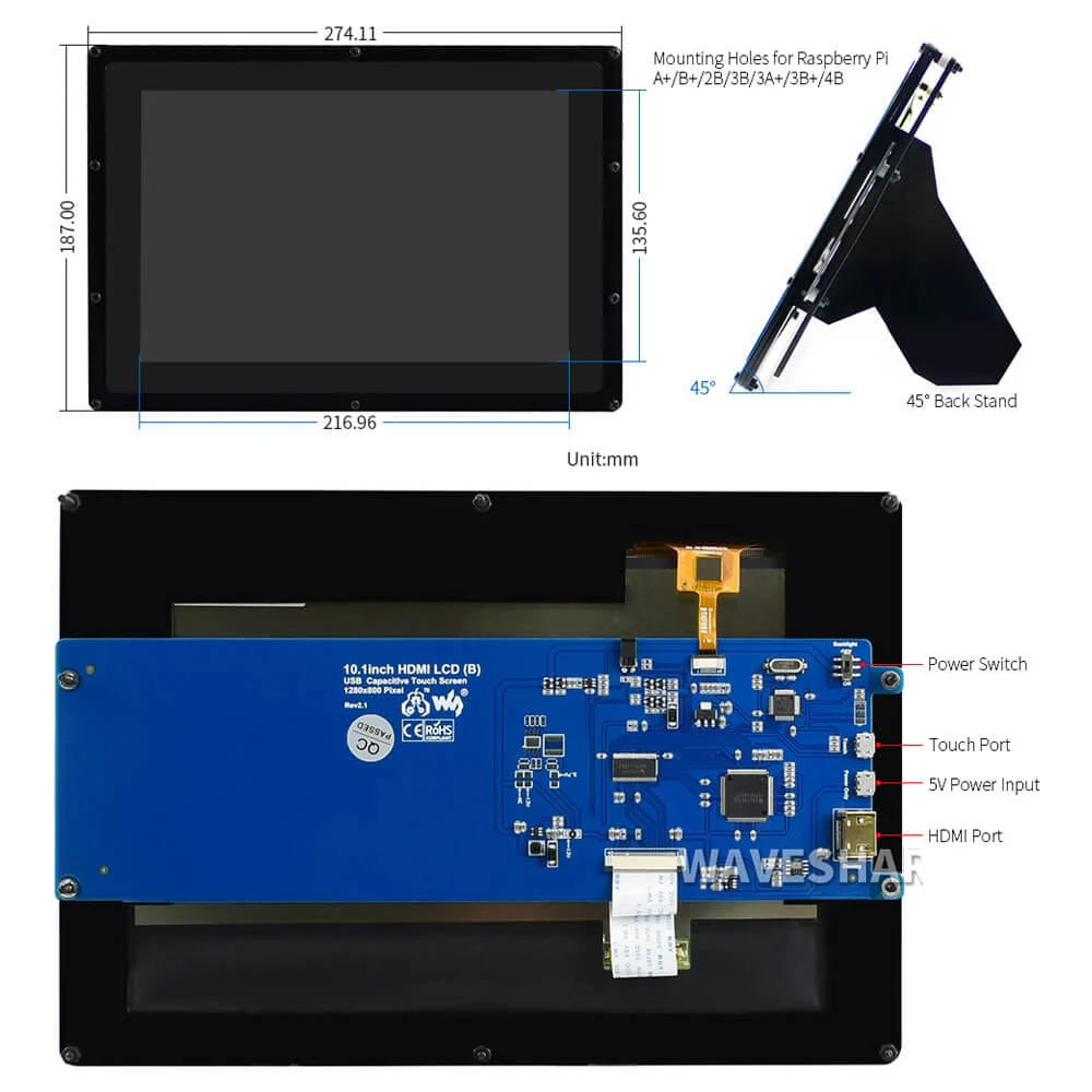 10.1" IPS HDMI 1280x800 Touch Screen & Case (USB) - Image 8