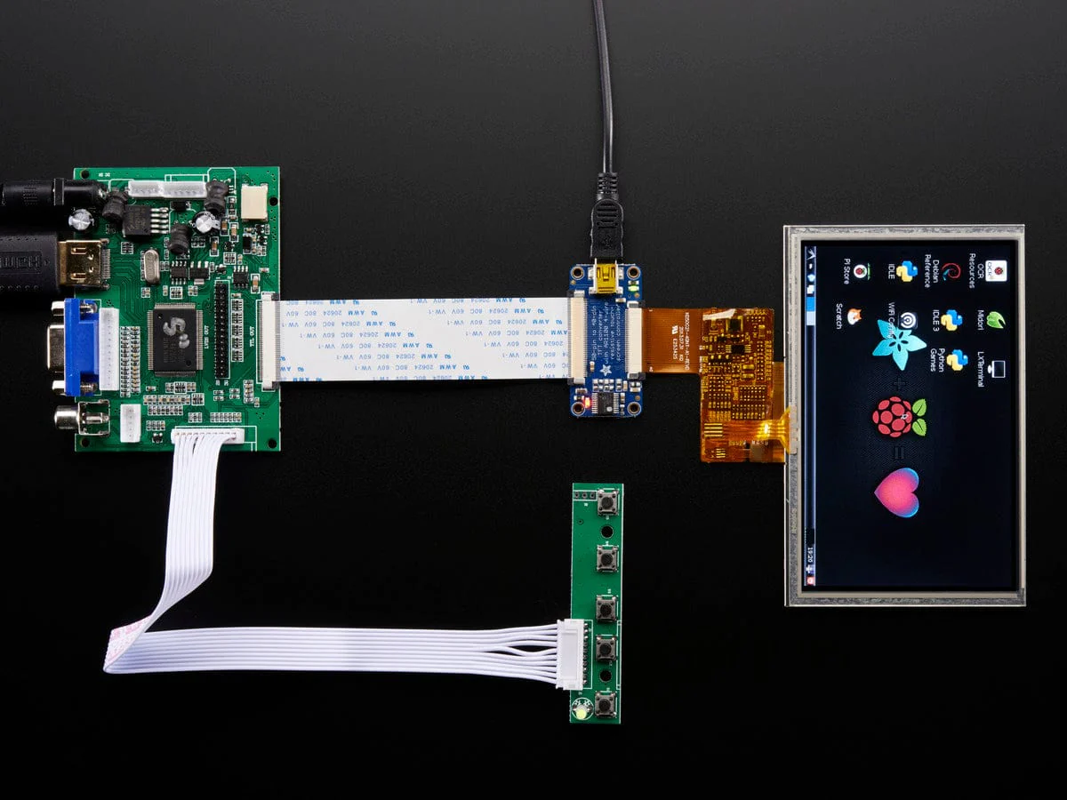 HDMI 4 Pi: 5" Display (w/Touch) 800x480 - HDMI/VGA/NTSC/PAL [Discontinued] - Image 3