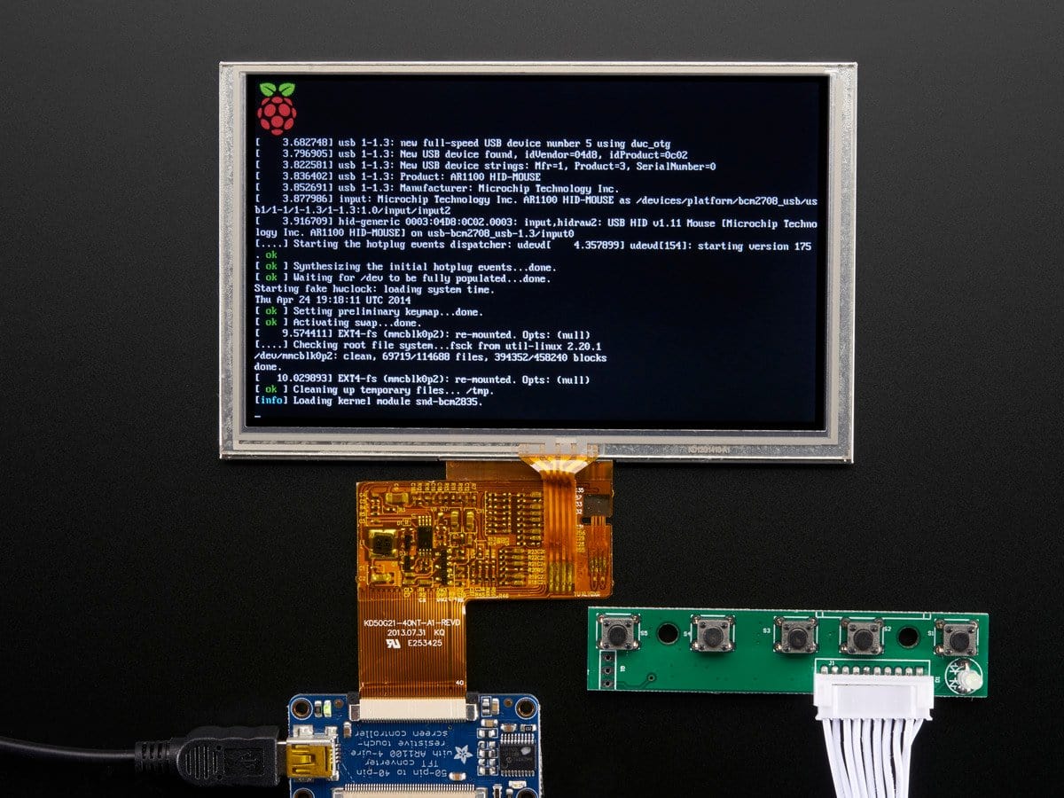 HDMI 4 Pi: 5" Display w/Touch and Mini Driver - 800x480 HDMI [Discontinued] - Image 4