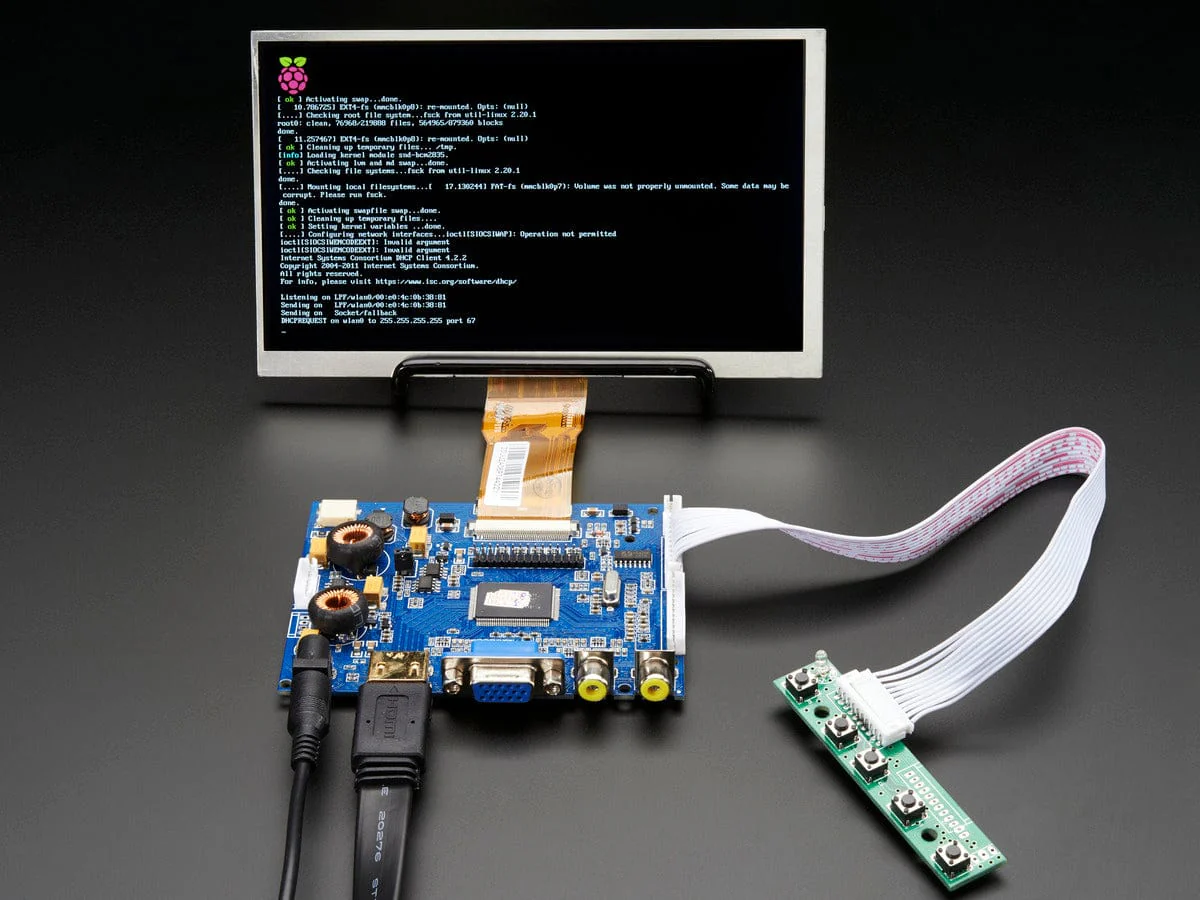 HDMI 4 Pi: 7" Display & Audio 1024x600 - HDMI/VGA/NTSC/PAL [Discontinued] - Image 2