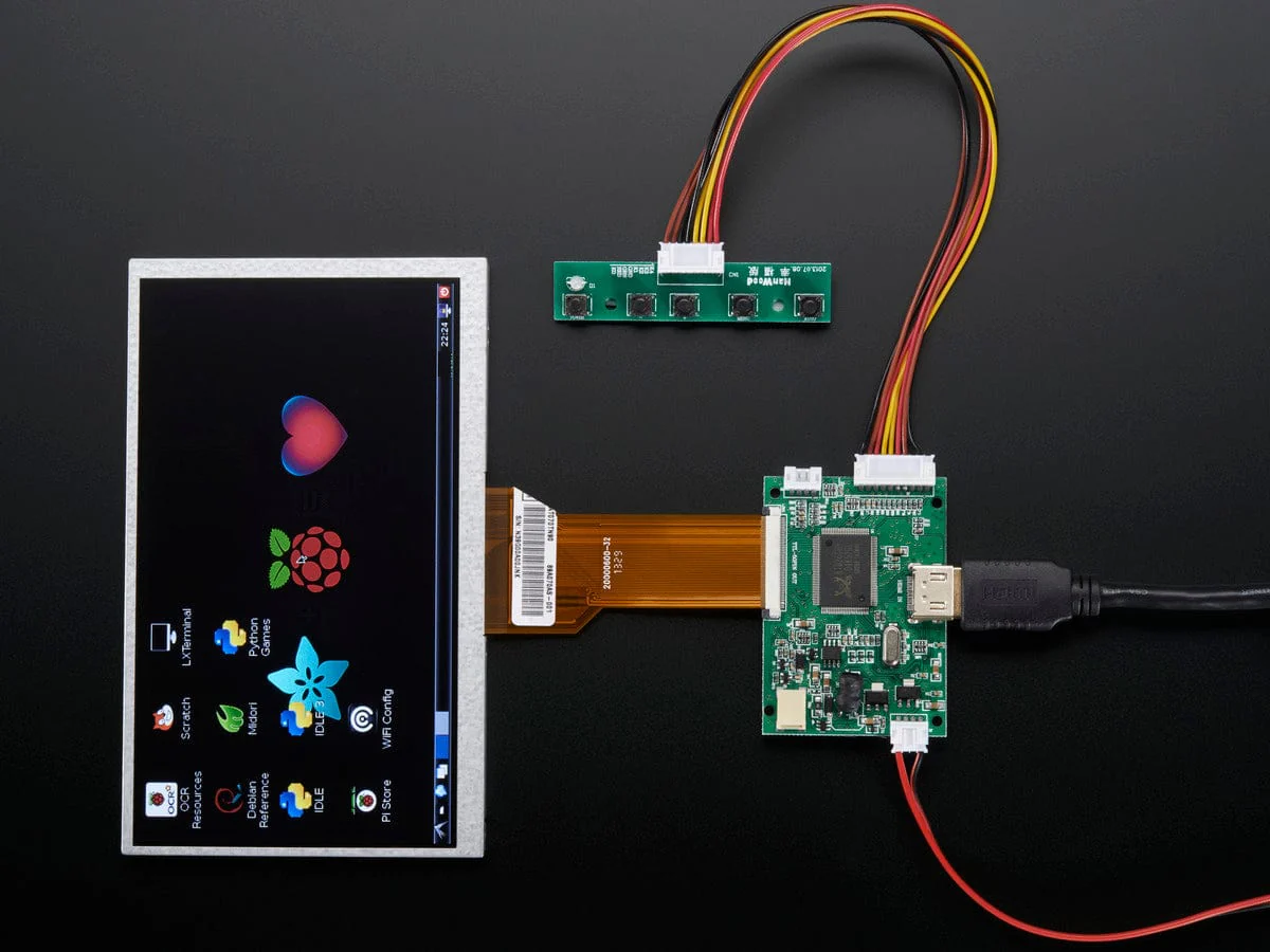 HDMI 4 Pi: 7" Display (no Touch) w/Mini Driver - 800x480 HDMI [Discontinued] - Image 2