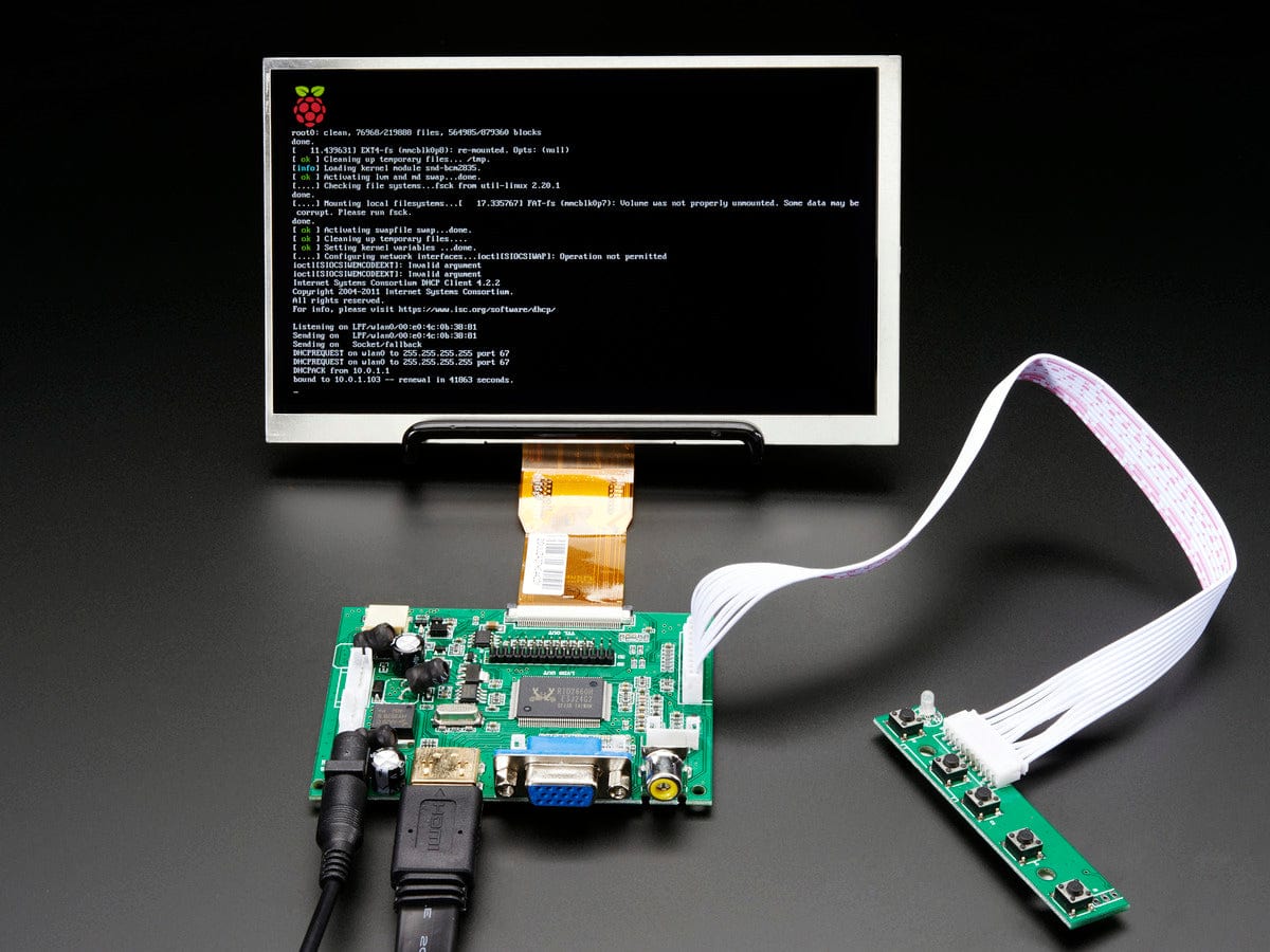 HDMI 4 Pi: 7" Display no Touchscreen 1024x600- HDMI/VGA/NTSC/PAL [Discontinued] - Image 2