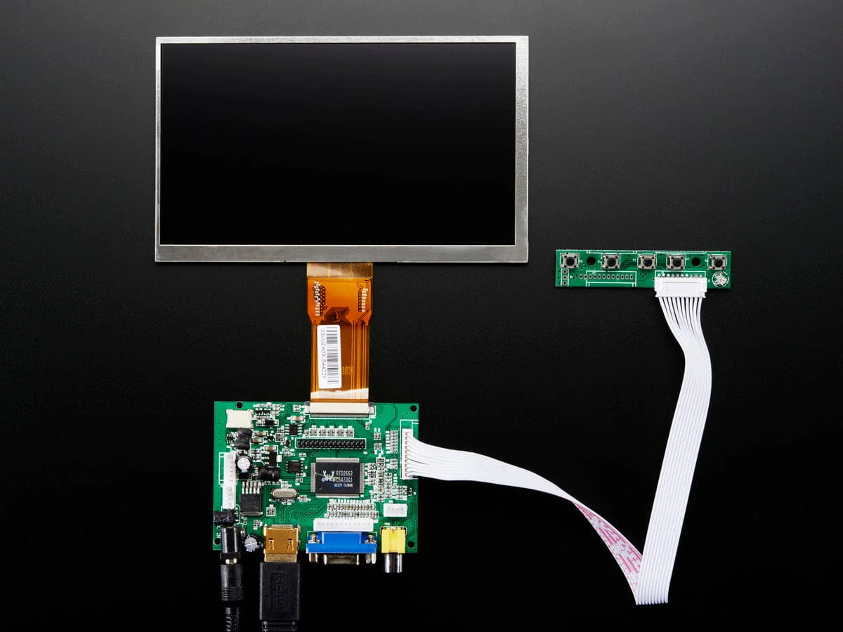 HDMI 4 Pi: 7" Display no Touchscreen 1024x600- HDMI/VGA/NTSC/PAL [Discontinued] - Image 3