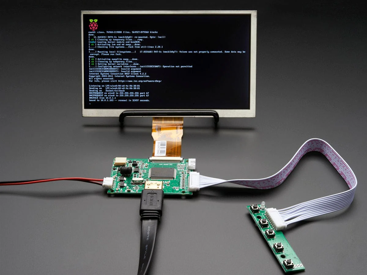 HDMI 4 Pi: 7" Display no Touchscreen 1024x600 w/ Mini Driver [Discontinued] - Image 2