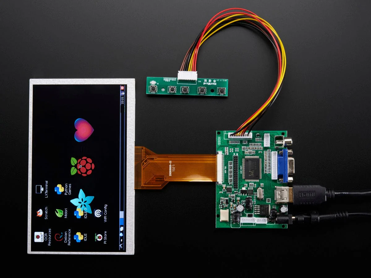 HDMI 4 Pi: 7" Display no Touchscreen 800x480 - HDMI/VGA/NTSC/PAL [Discontinued] - Image 2