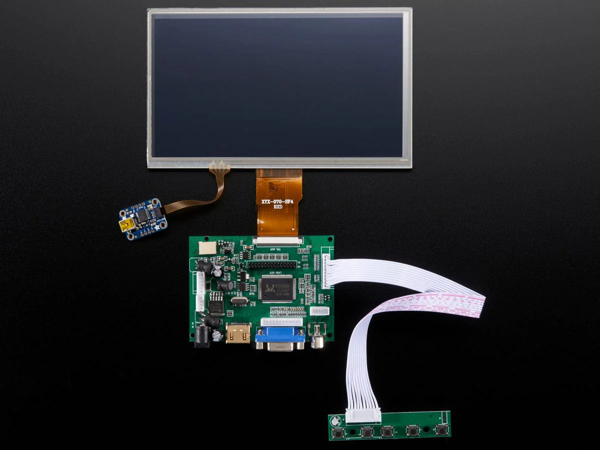 HDMI 4 Pi: 7" Display w/Touchscreen 1024x600- HDMI/VGA/NTSC/PAL [Discontinued] - Image 4