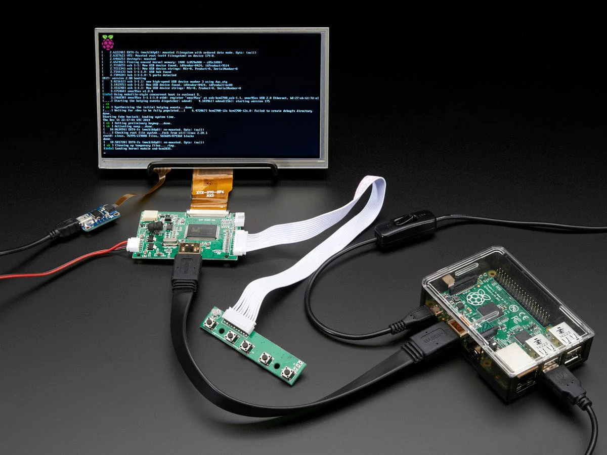 HDMI 4 Pi: 7" Display w/Touchscreen 1024x600 w/ Mini Driver [Discontinued] - Image 3