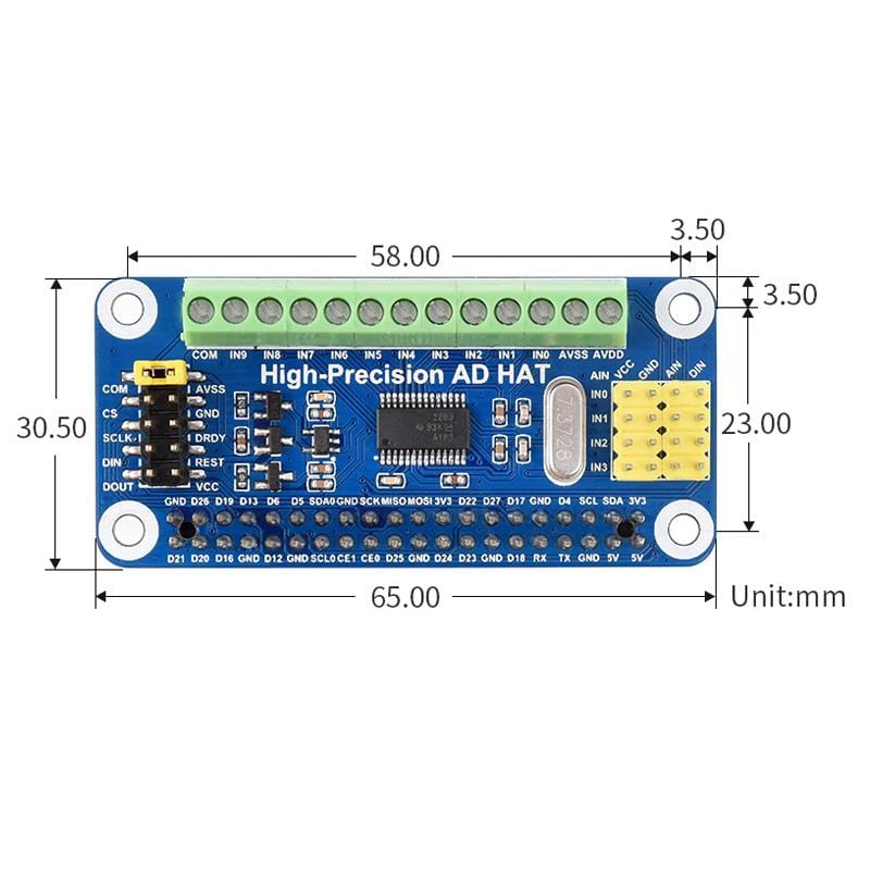 High-Precision ADC HAT For Raspberry Pi (10-Channel 32-Bit) - Image 7