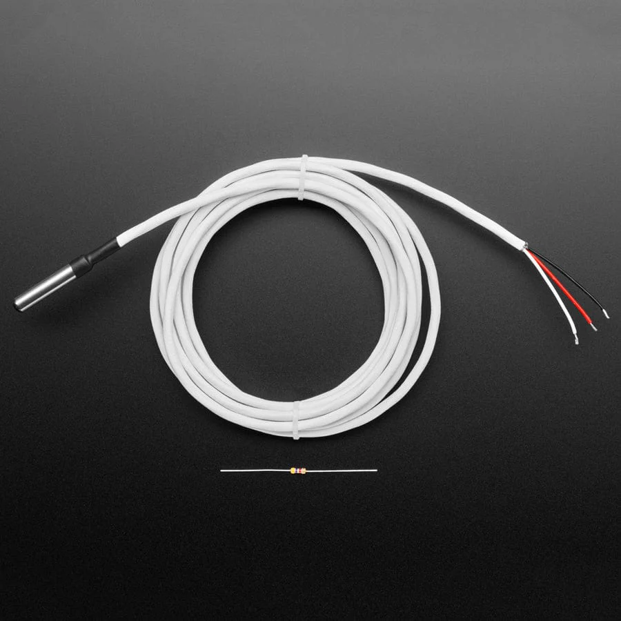 High Temp Waterproof DS18B20 Digital Temperature Sensor - 3m long - Image 2