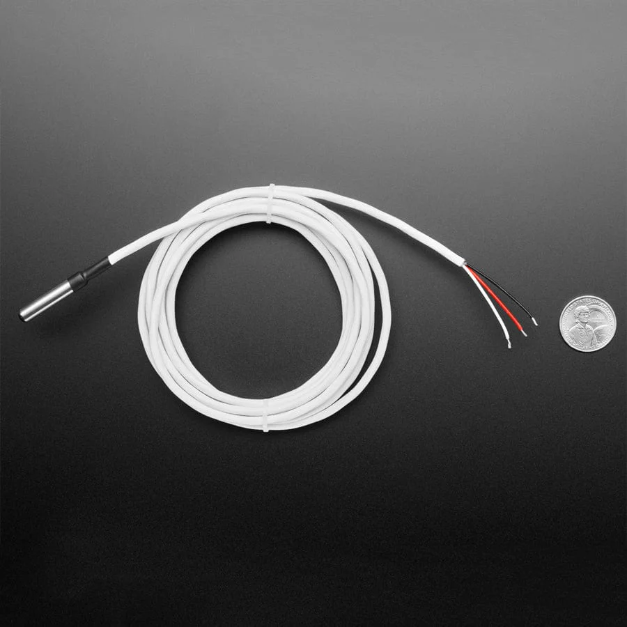 High Temp Waterproof DS18B20 Digital Temperature Sensor - 3m long - Image 4