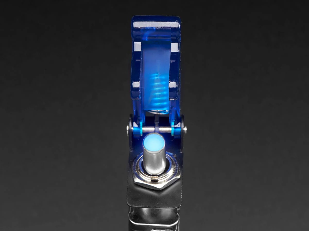 Illuminated Toggle Switch with Cover - Blue - Image 2