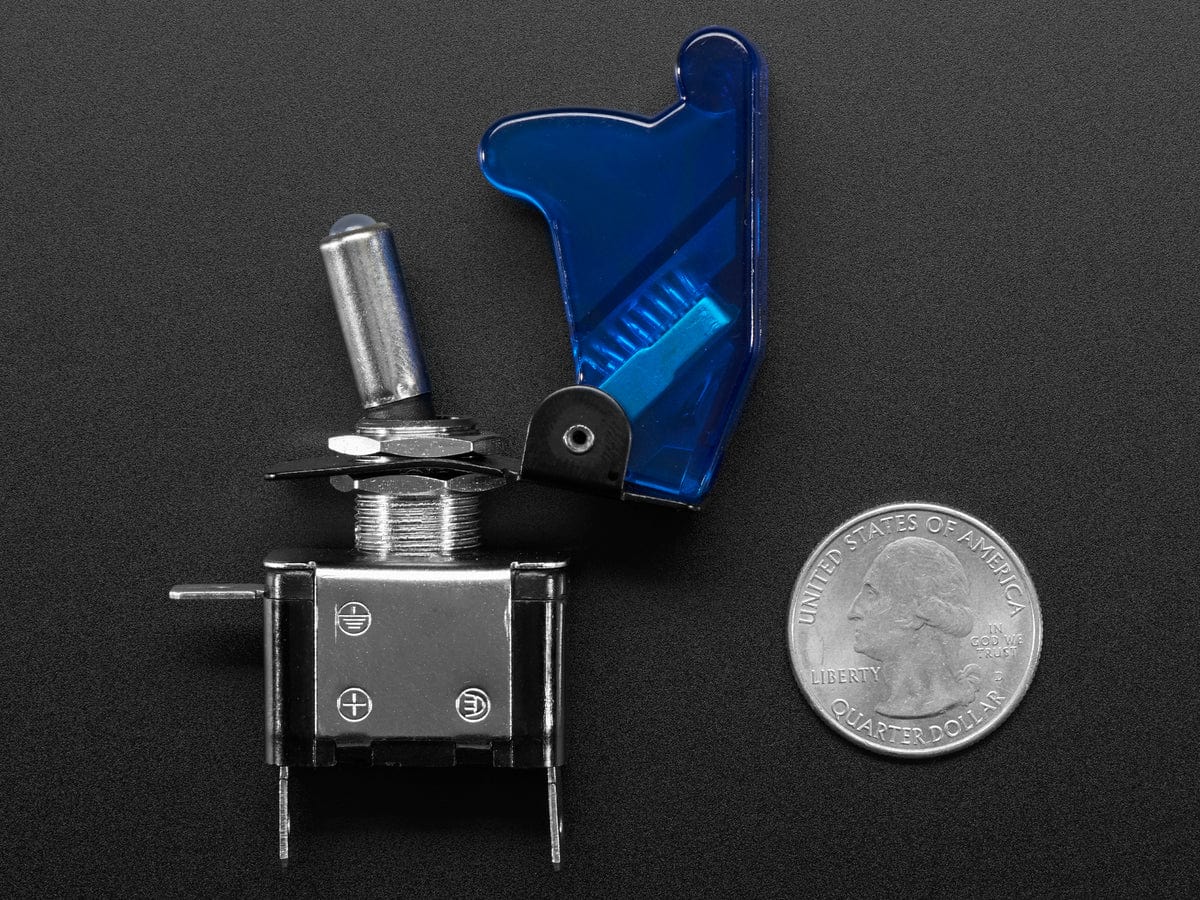 Illuminated Toggle Switch with Cover - Blue - Image 4