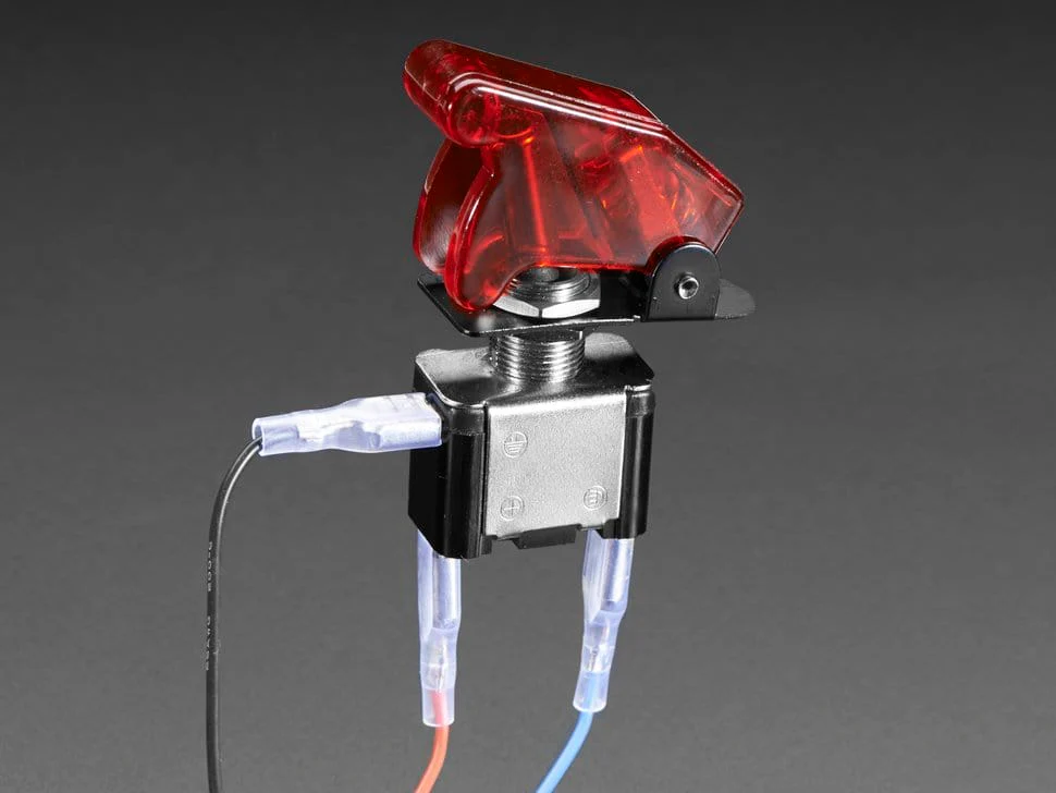 Illuminated Toggle Switch with Cover - Red - Image 3
