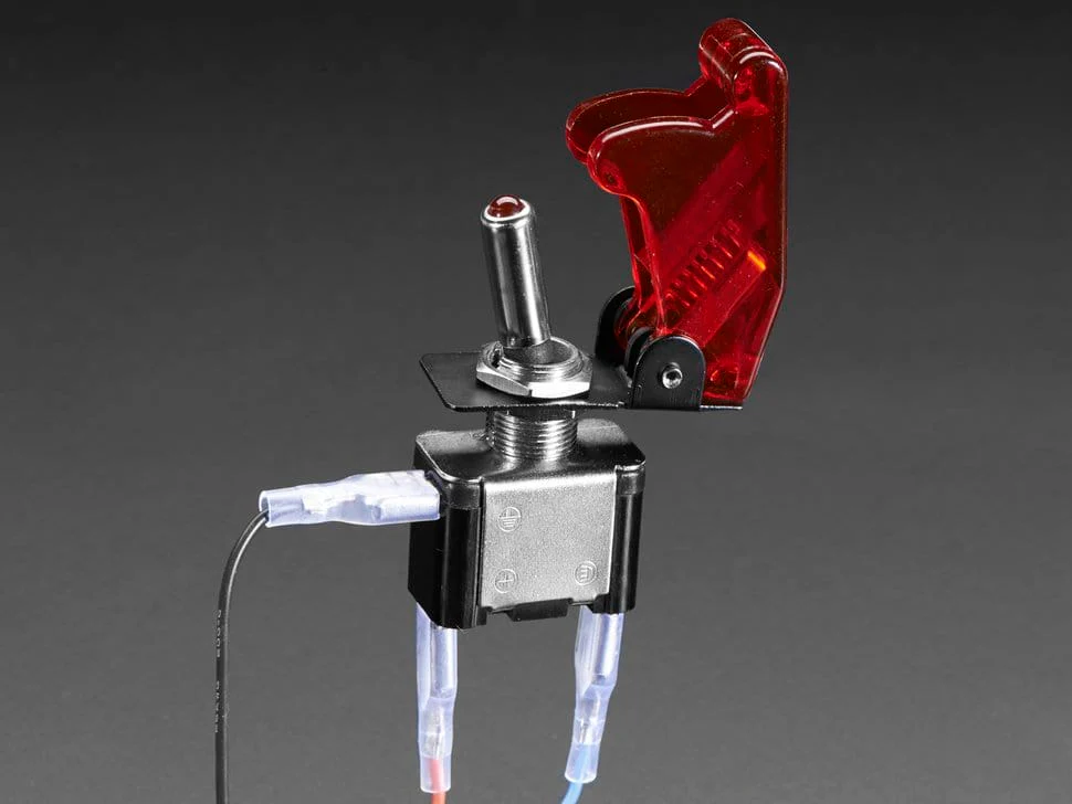Illuminated Toggle Switch with Cover - Red - Image 4