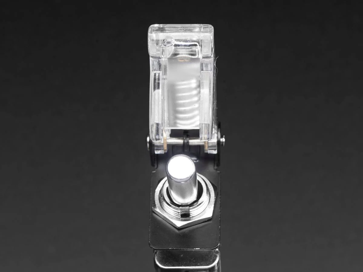 Illuminated Toggle Switch with Cover - White / Clear - Image 2