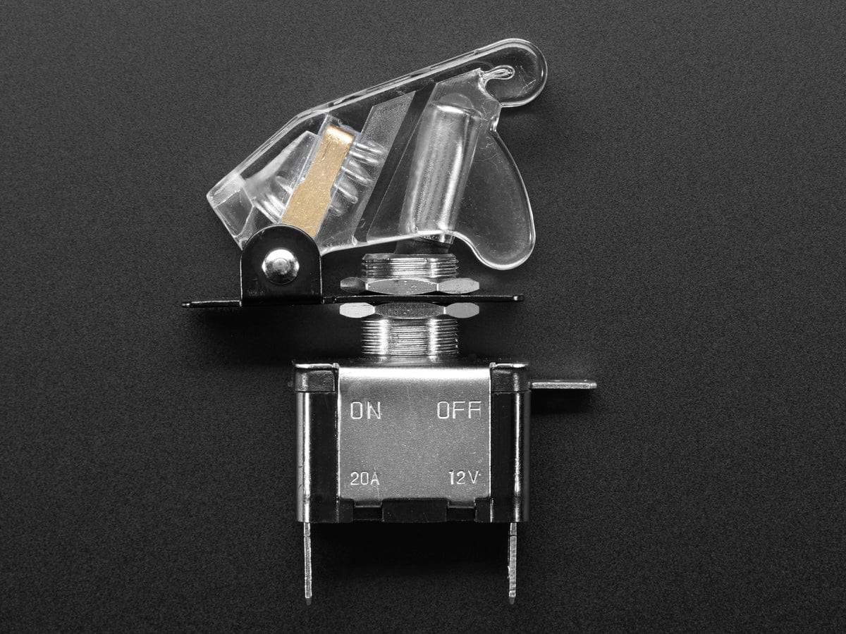 Illuminated Toggle Switch with Cover - White / Clear - Image 3