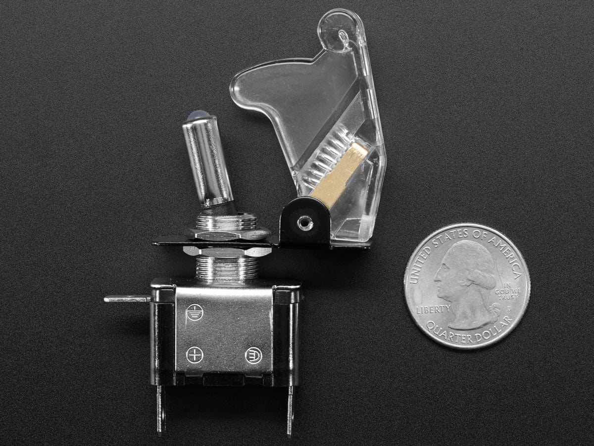 Illuminated Toggle Switch with Cover - White / Clear - Image 4