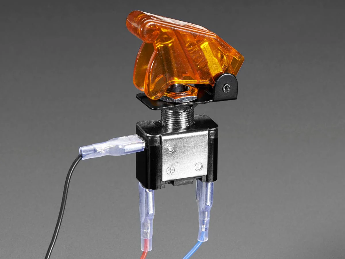 Illuminated Toggle Switch with Cover - Yellow - Image 2