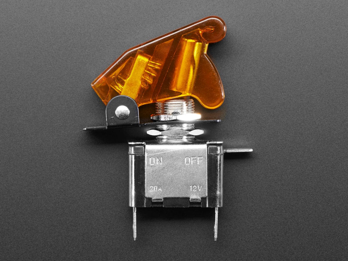 Illuminated Toggle Switch with Cover - Yellow - Image 3