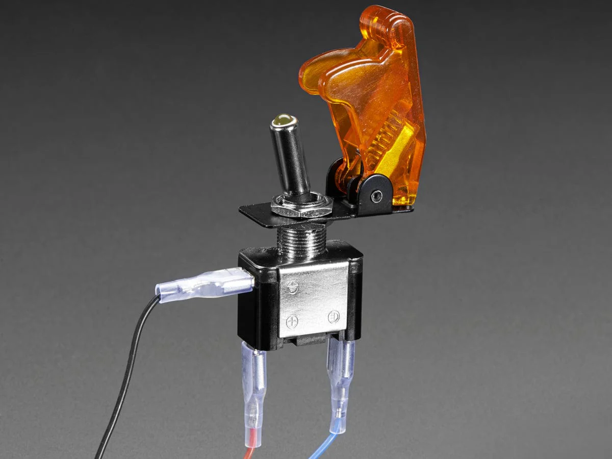 Illuminated Toggle Switch with Cover - Yellow - Image 4