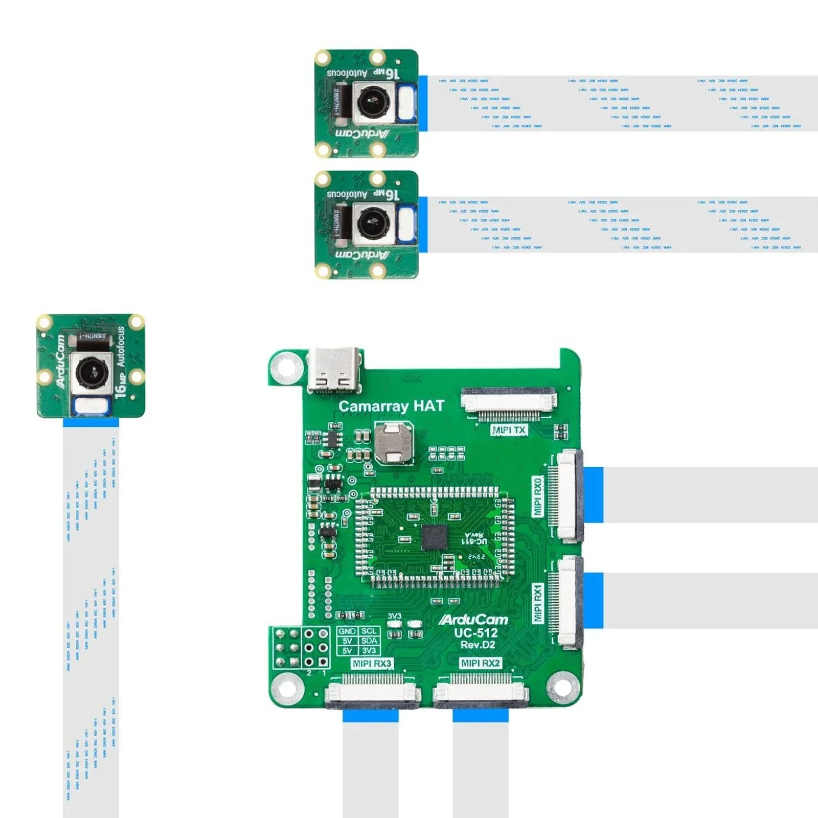 IMX519 16MP Autofocus Synchronised Quad-Camera Kit for Raspberry Pi - Image 3