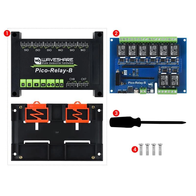 Industrial 8-Channel Relay Module for Raspberry Pi Pico - Image 7