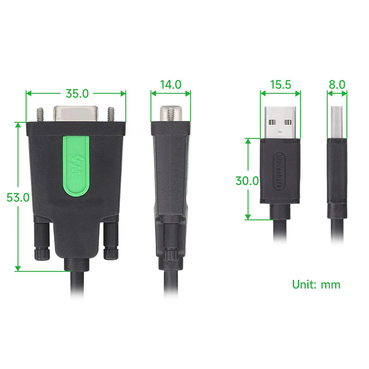 Industrial USB to RS232 Male Serial Adapter Cable - Image 5