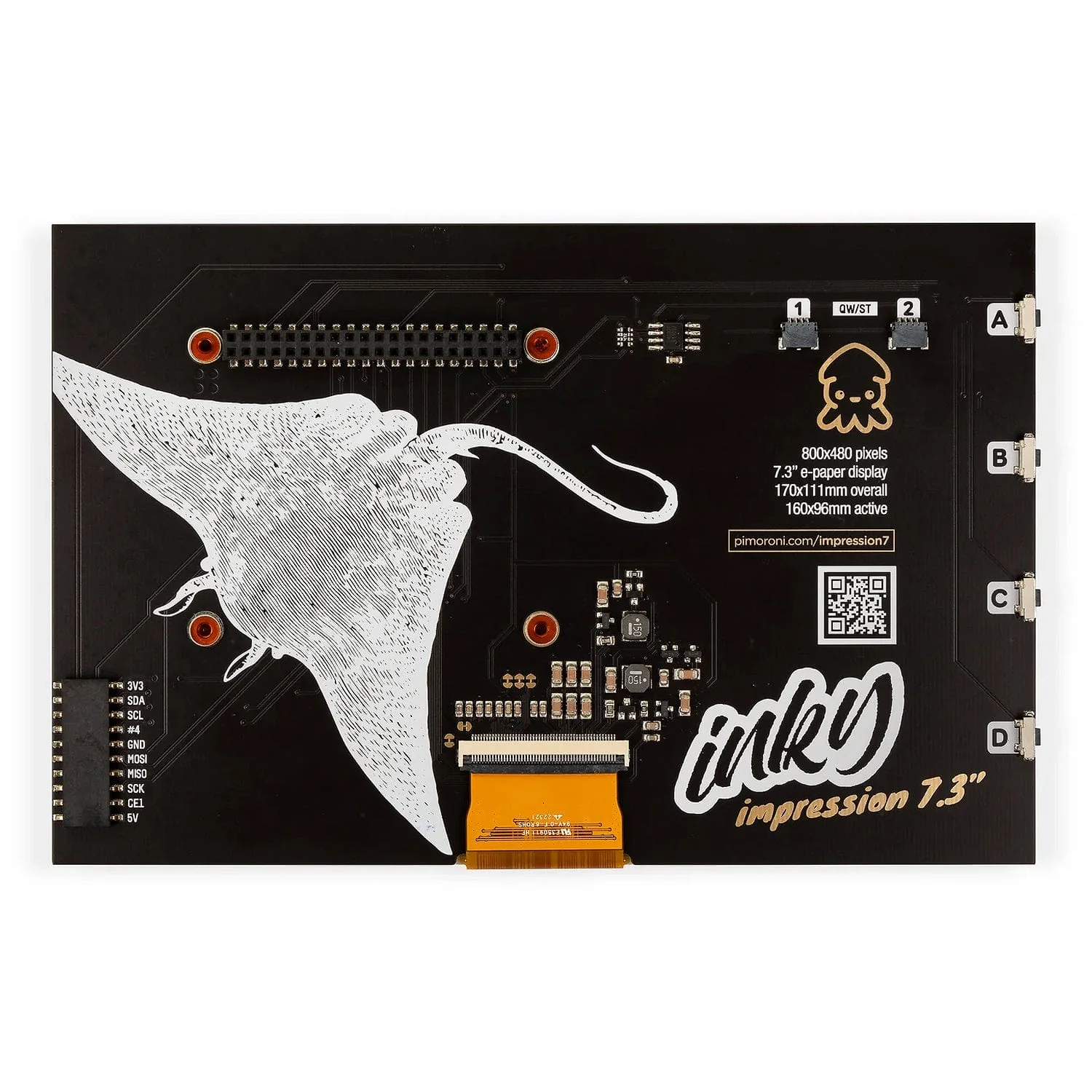 Inky Impression 7.3" (7-colour ePaper/E Ink HAT) [Discontinued] - Image 2