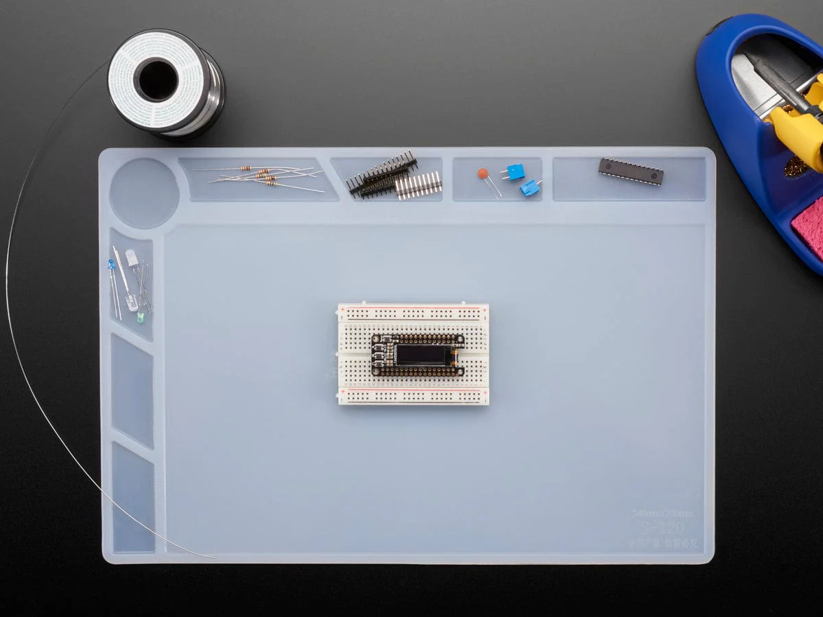 Insulated Silicone Rework Mat - 34cm x 23cm x 4mm Work Surface (Blue) [Discontinued] - Image 2