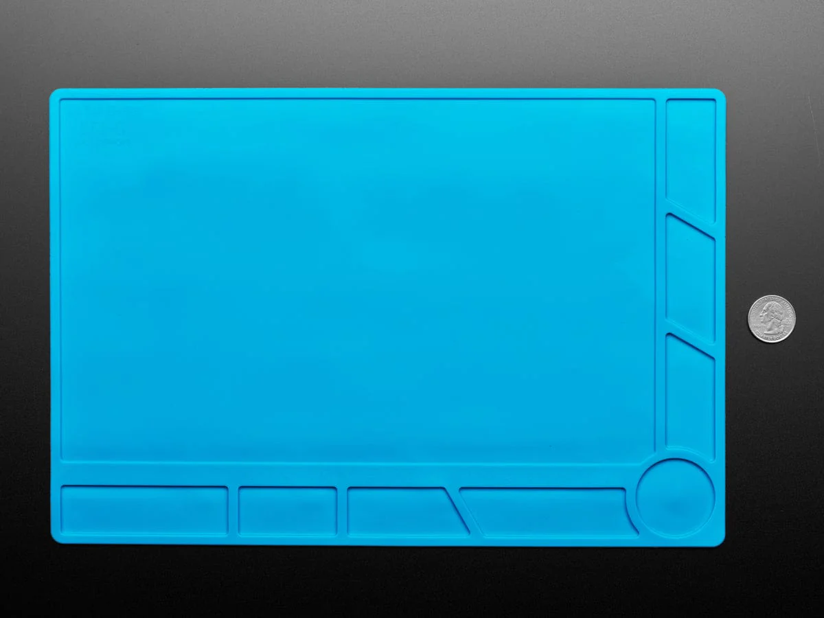 Insulated Silicone Rework Mat - 34cm x 23cm x 4mm Work Surface (Blue) [Discontinued] - Image 3