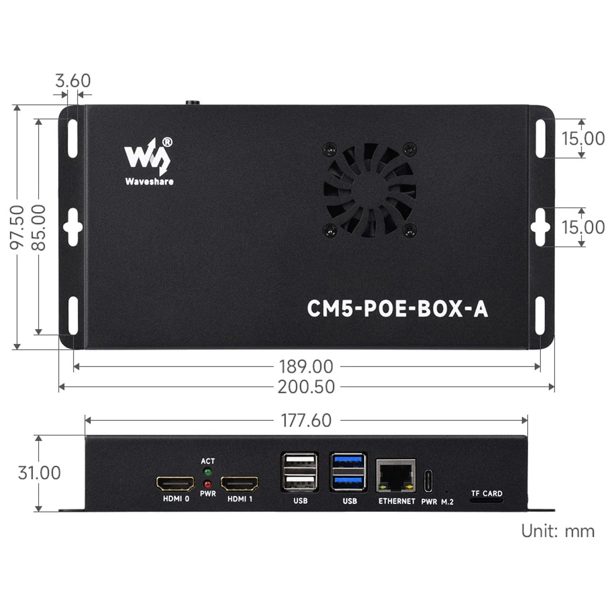 Waveshare PoE IO Board with Case for Compute Module 5 - Image 8