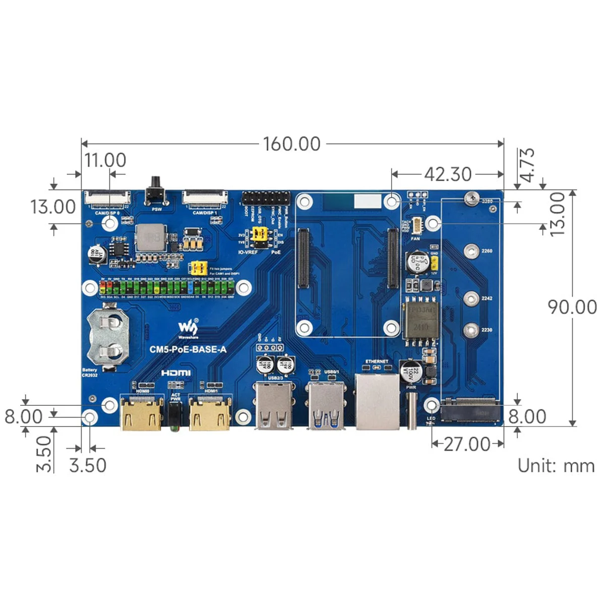 Waveshare PoE IO Board for Raspberry Pi CM5 - Image 6