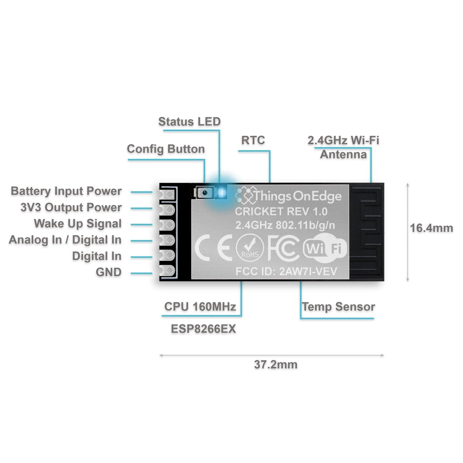 IoT Cricket Wi-Fi Module [Discontinued] - Image 3