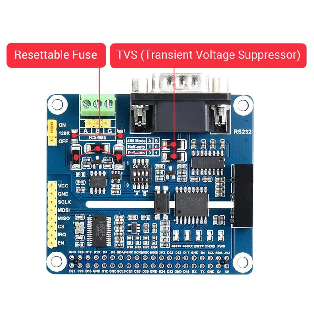 Isolated RS485 RS232 HAT for Raspberry Pi - Image 4