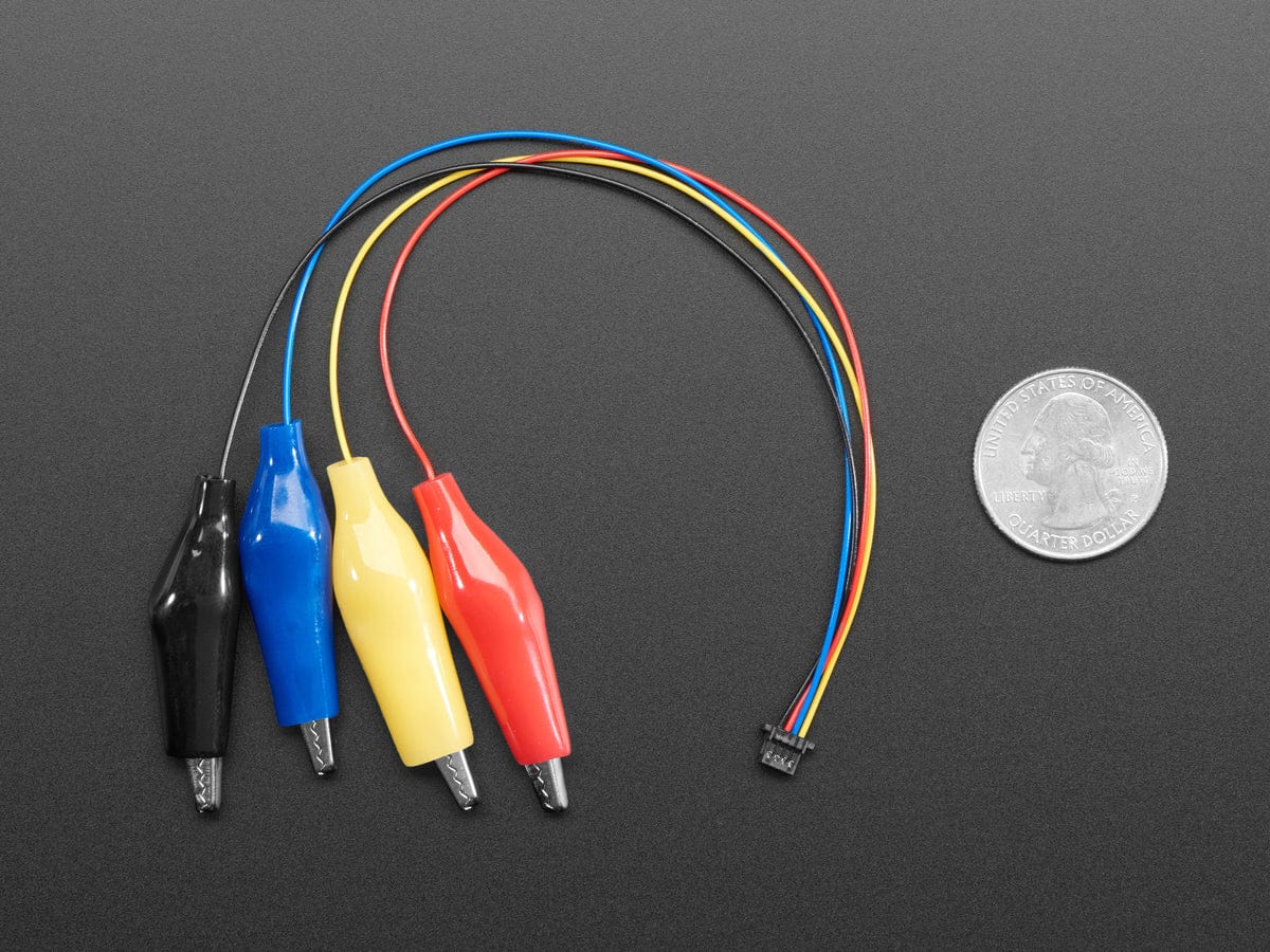JST-SH 4-pin Cable to Alligator Clips (STEMMA QT / Qwiic) - Image 3