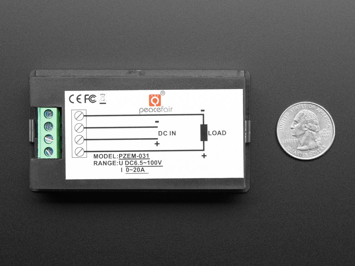 Large Panel-Mount Digital Power Meter - 6.5V to 100VDC up to 20A - Image 3