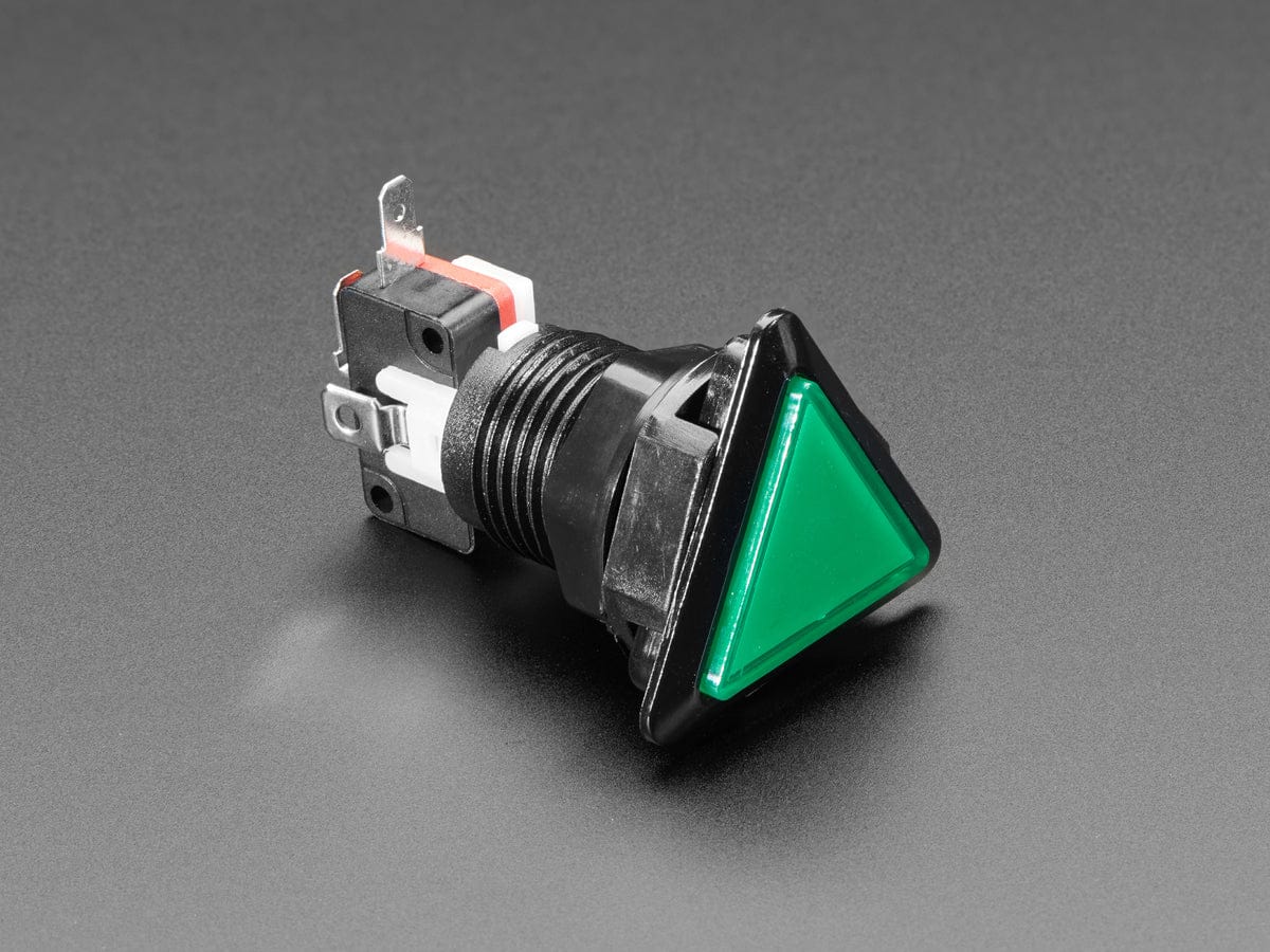 LED Illuminated Triangle Pushbutton A.K.A 1960s Sci-Fi Buttons (Green) - Image 2
