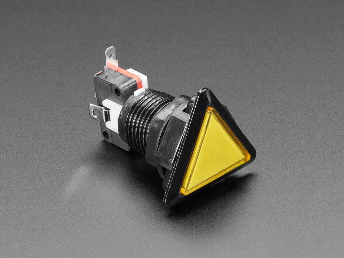 LED Illuminated Triangle Pushbutton A.K.A 1960s Sci-Fi Buttons (Yellow) - Image 2